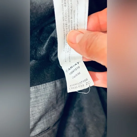 Ariat mens Phantom Crius Insulated Mens plus size quilted Vest oversized coat - Picture 14 of 14